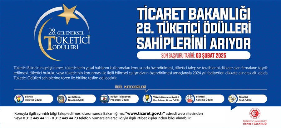 28. TÜKETİCİ ÖDÜLLERİ SAHİPLERİNİ BEKLİYOR.